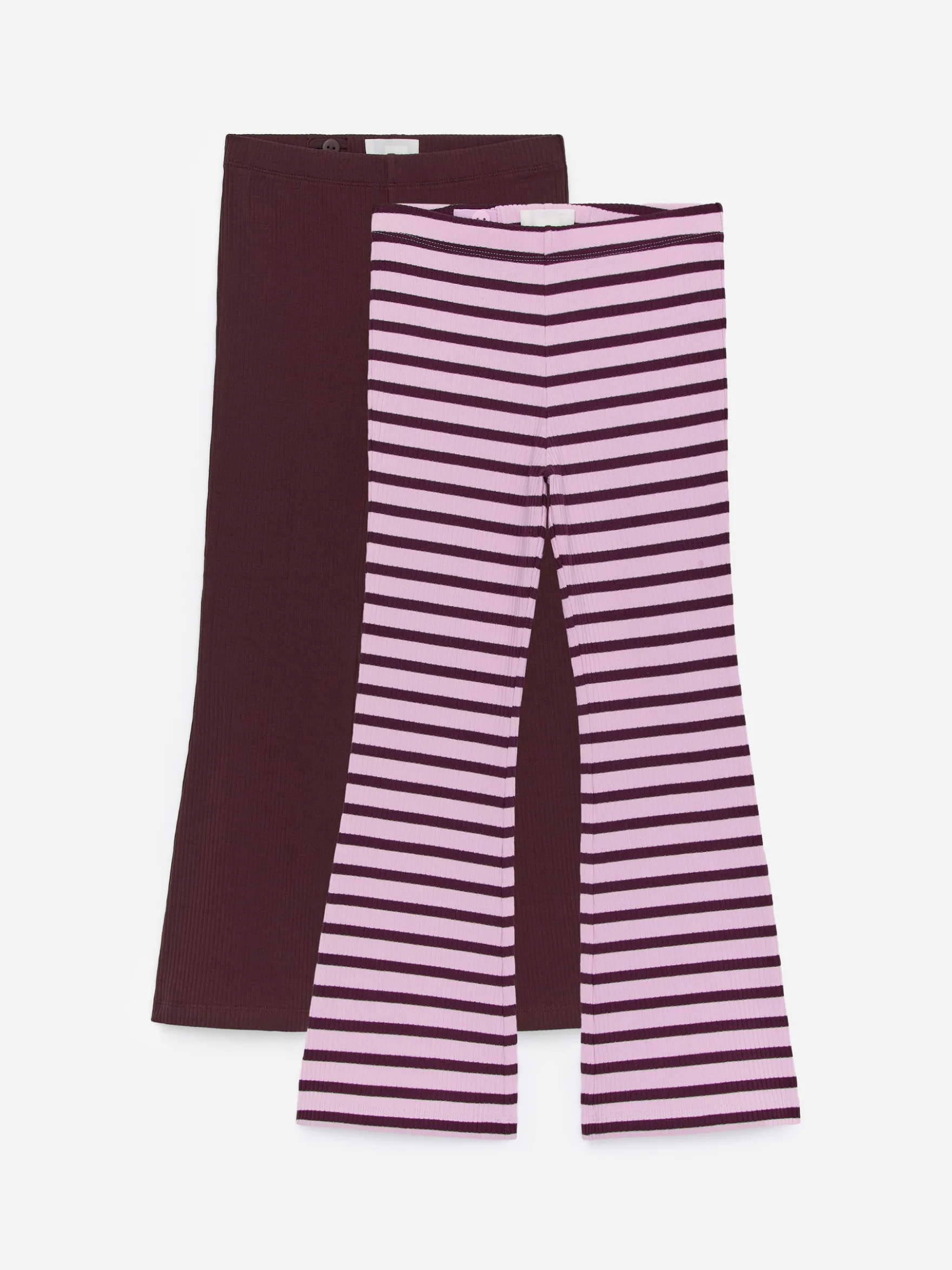 Ausgestellte, gerippte Leggings, 2er-Set