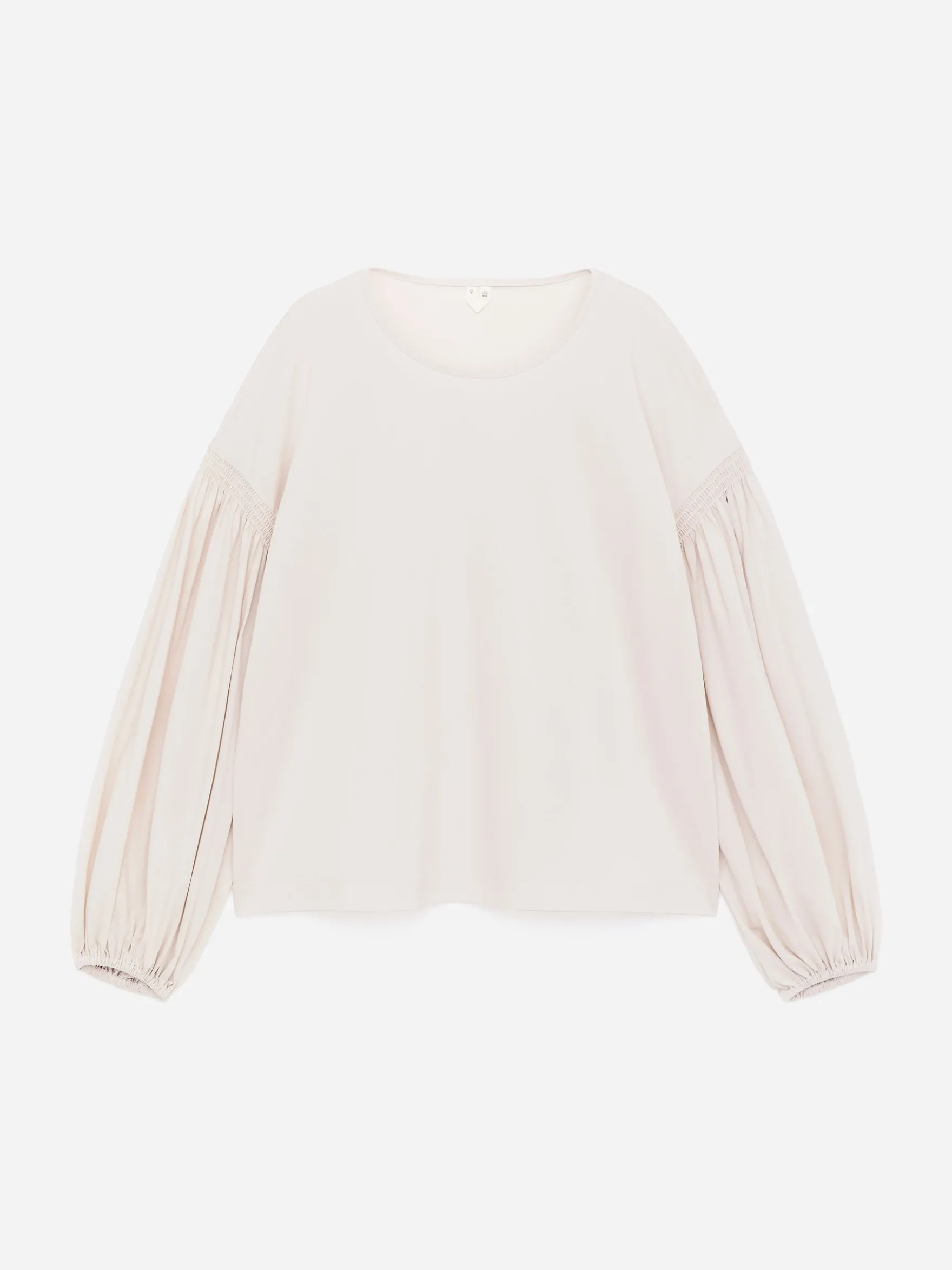 Baumwollbluse mit Ballonärmeln