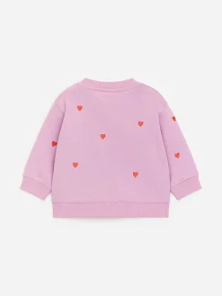 Baumwoll-Sweatshirt mit Stickerei