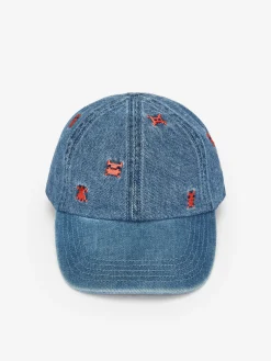 Bestickte Kappe aus Denim