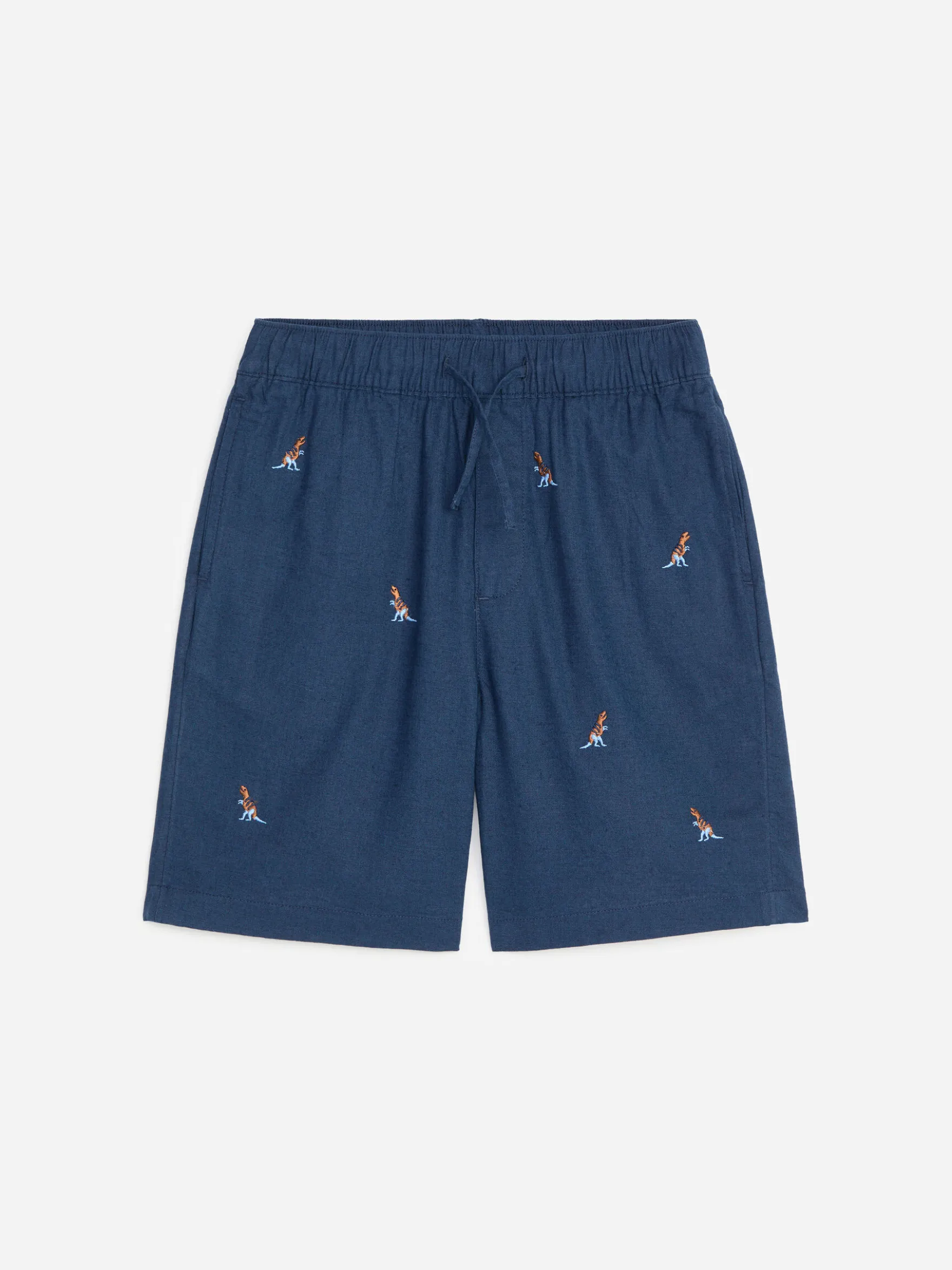 Bestickte Shorts aus Leinenmischung