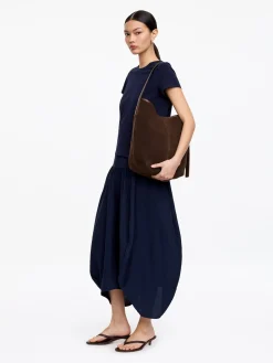 Beuteltasche aus Spaltvelours
