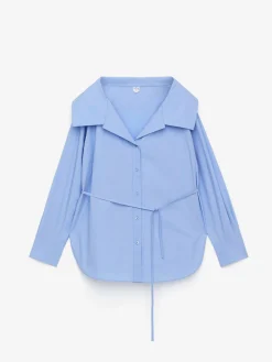 Bluse mit weitem Kragen
