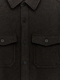 Bouclé-Overshirt aus Wolle