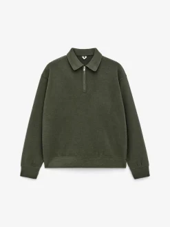 Doubleface-Pullover mit kurzem Reißverschluss