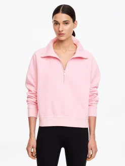 French-Terry-Sweatshirt mit kurzem Reißverschluss