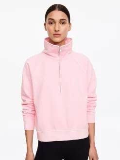 French-Terry-Sweatshirt mit kurzem Reißverschluss