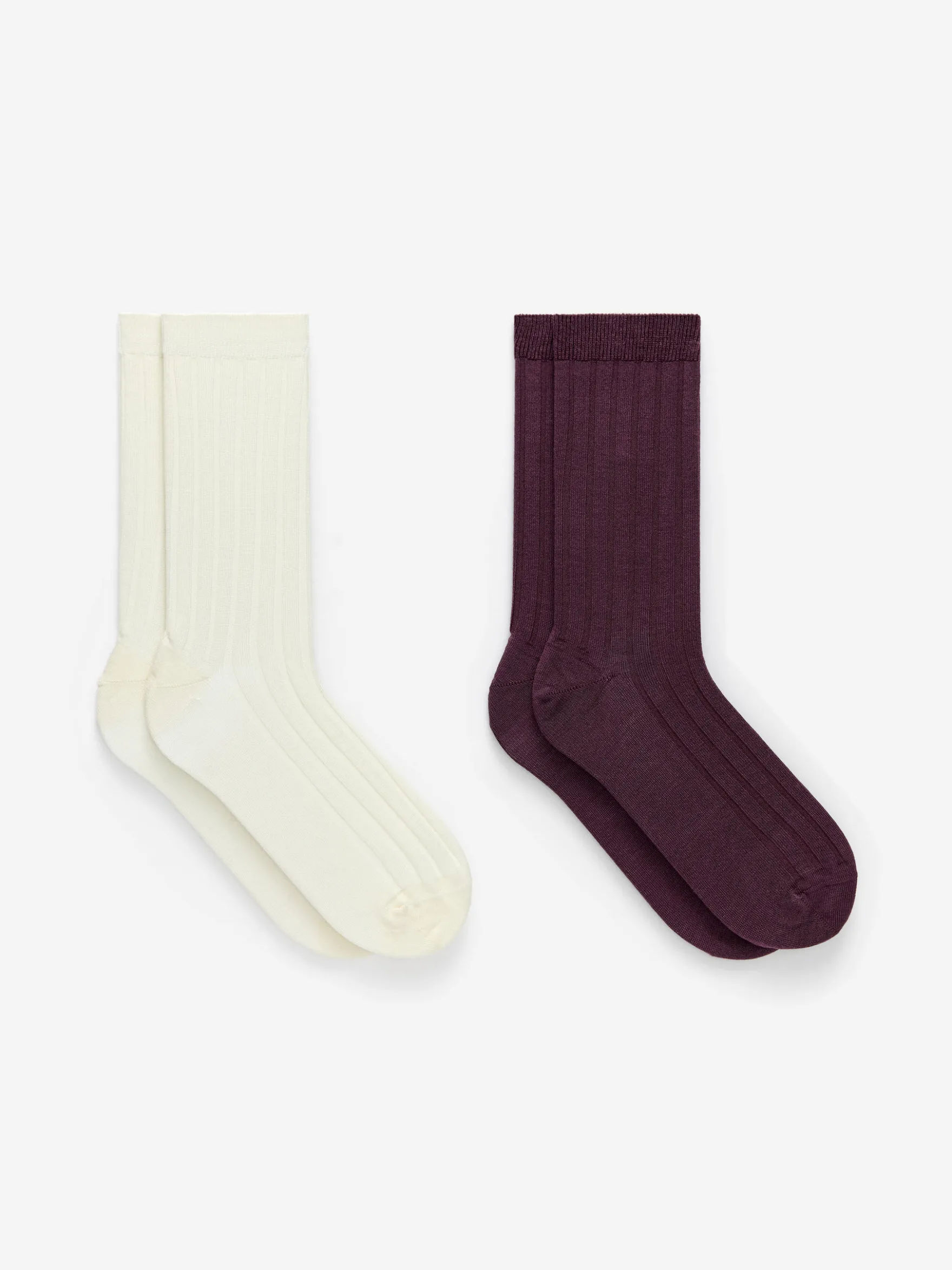 Gerippte Socken aus Seidenmischung