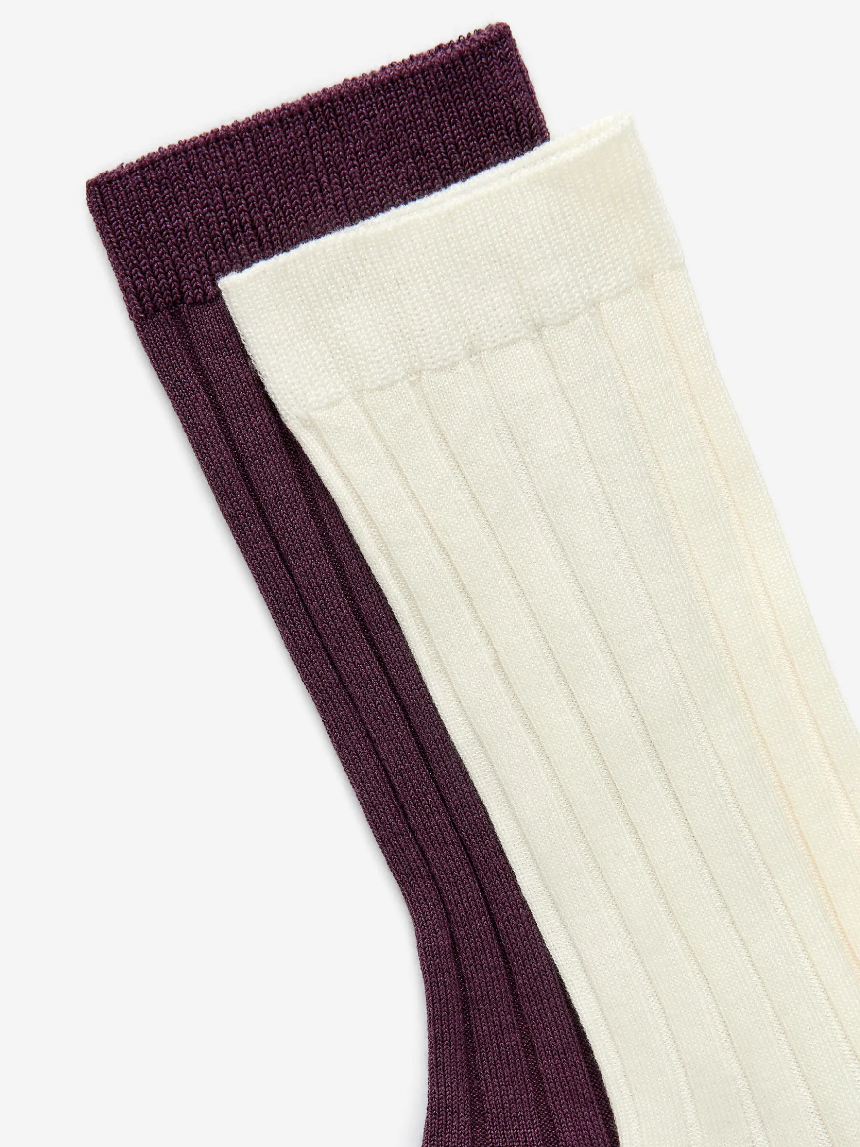 Gerippte Socken aus Seidenmischung