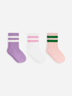 Gerippte Socken, 3er-Pack