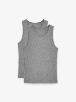 Geripptes Tanktop, 2er-Pack