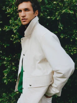 Gewachste Jacke aus Nylon und Baumwolle