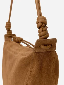 Halbmondförmige Tasche aus Spaltvelours