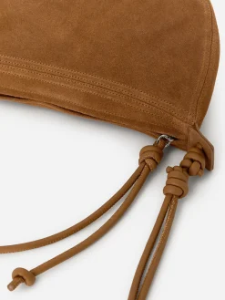 Halbmondförmige Tasche aus Spaltvelours