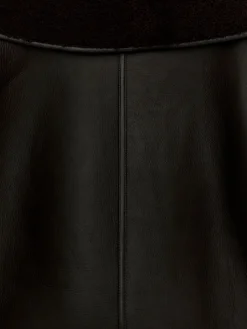 Lederjacke mit Shearling-Futter