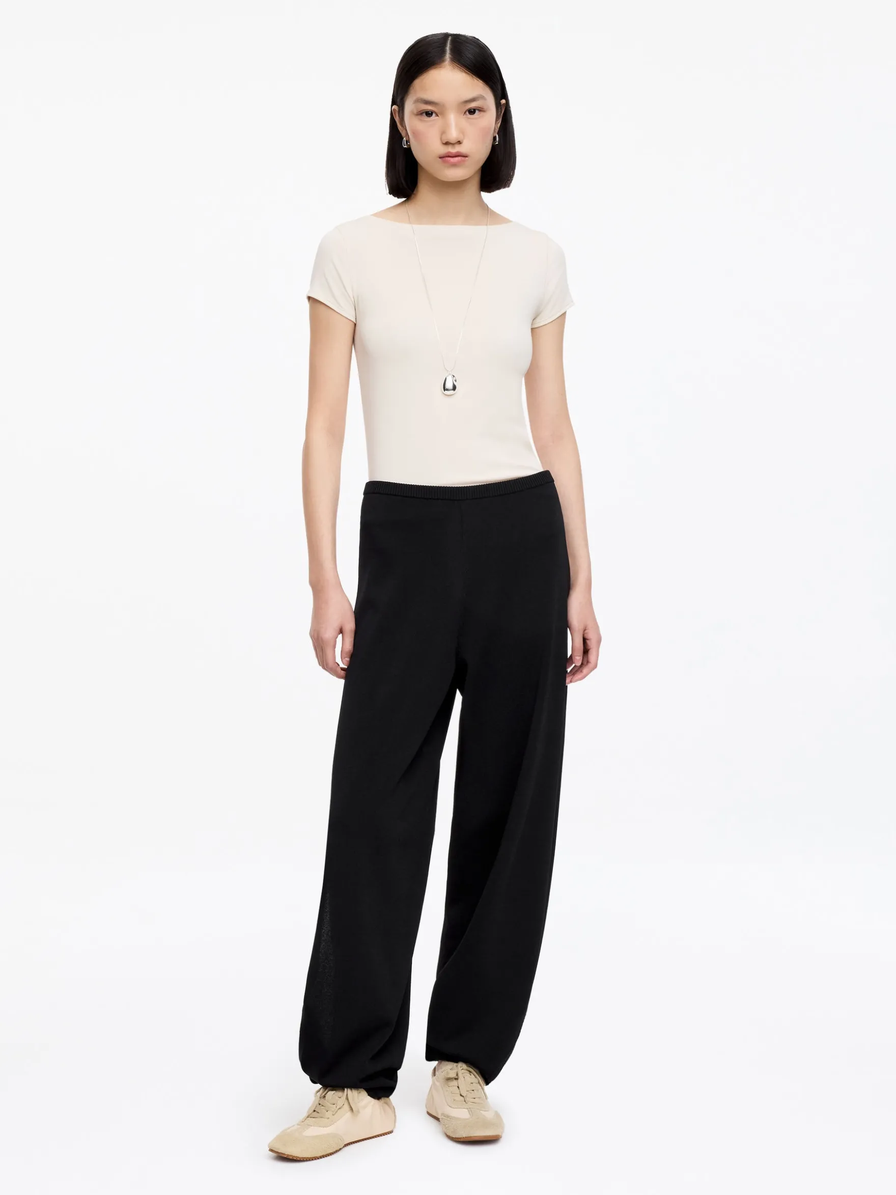 Lockere Feinstrickhose