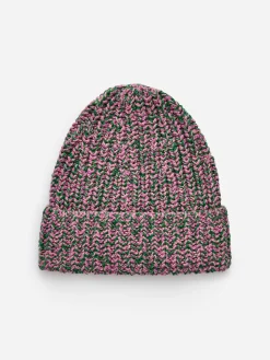 Marmorierte Strickbeanie aus Baumwolle