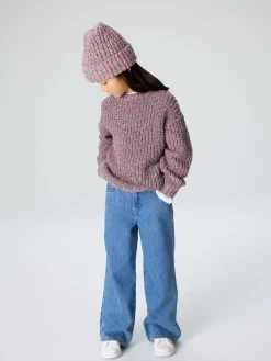 Marmorierte Strickbeanie aus Baumwolle