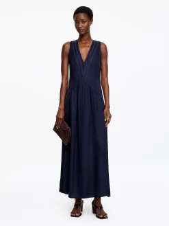 Maxikleid mit Organzadetail