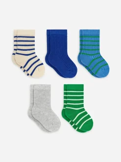 5 Paar Rippstricksocken für Babys