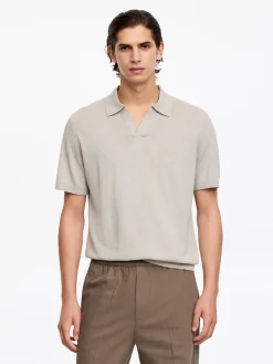 Poloshirt aus Baumwoll-Leinen